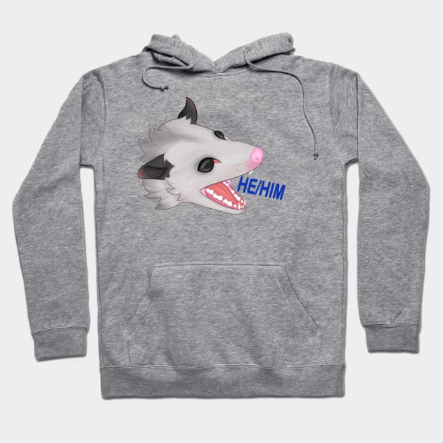 Pronoun opossum he / him Hoodie by JadedWolvesArt